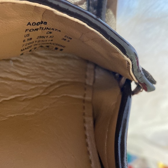 COACH Tan & Brown Signature Print Fortunata Driving Shoe/ Loafer Size 6.5 - Picture 6 of 9
